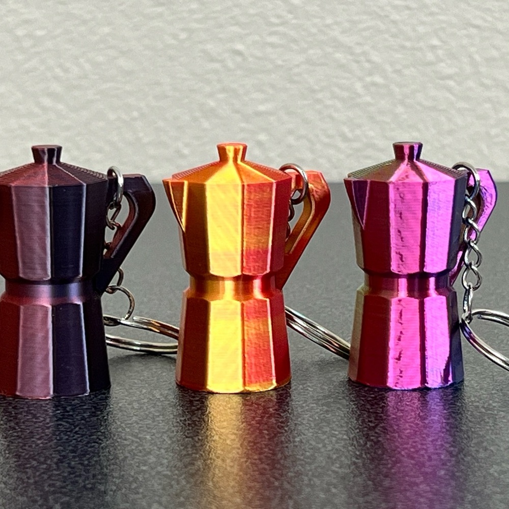 Set Of 3 Mini Coffee Pot Keychain Cute & Colorful